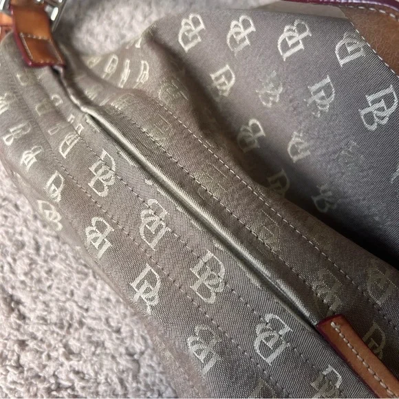 DOONEY AND BOURKE Monogram DB Canvas Shoulder Handbag Purse Bag - Picture 13 of 15